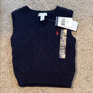 Ralph Lauren Dark Blue Knit Vest with Red Logo